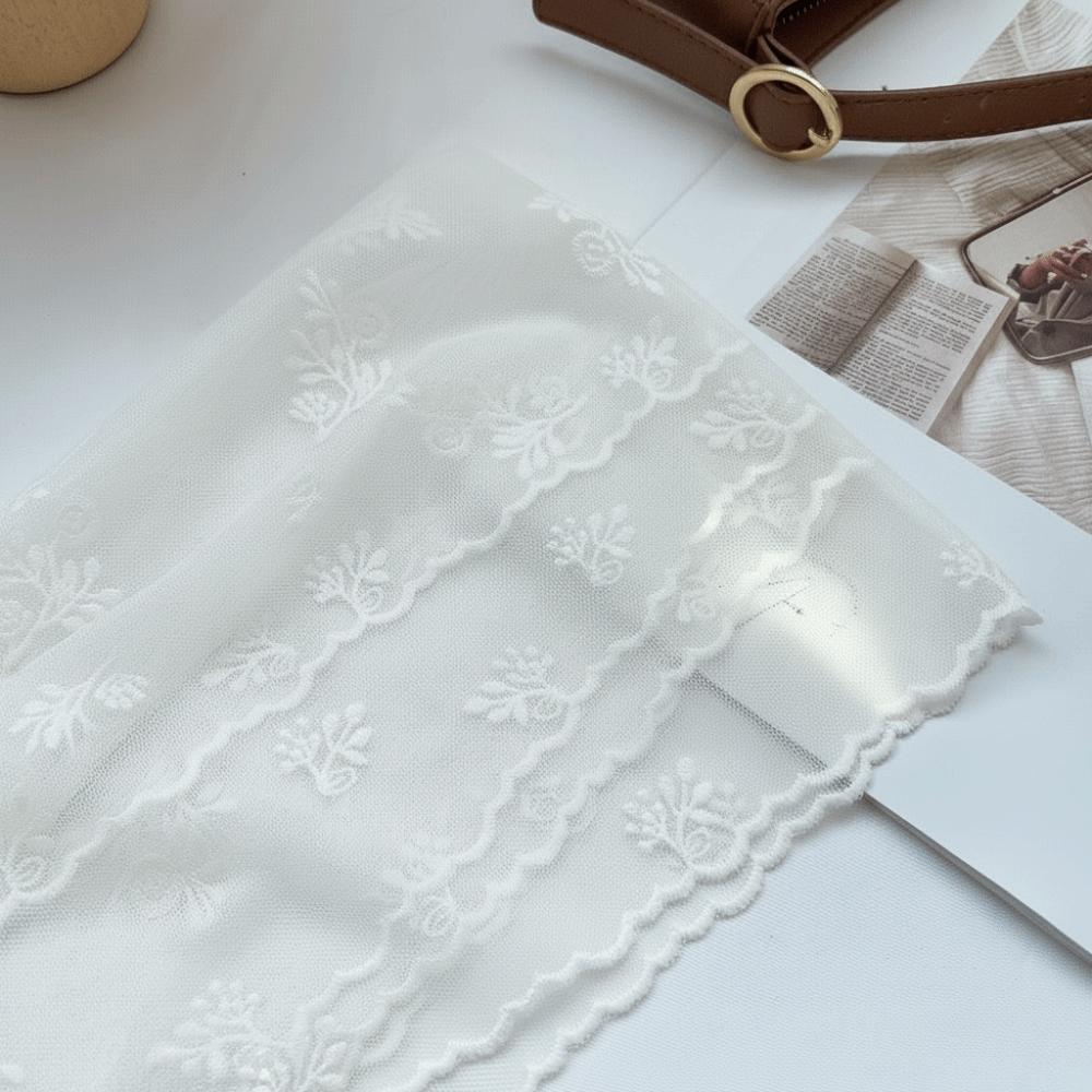 Retro Women's Lace Scarf Solid Color Female Headscarf Literary Sunscreen Shawl