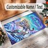 Covor de podea din catifea de cristal cu tematică de leopard, covor cald personalizat cu nume și text, decorațiune pentru casă