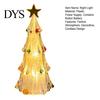 Compact Warm Light Fixture Lighted Christmas Tree Ornaments, Mini Xmas Night Light, Battery Operated Holiday Souvenir Table Lamp, Decorative