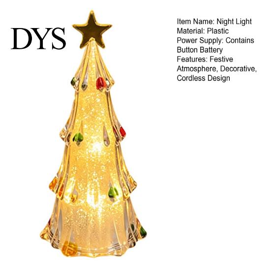 Compact Warm Light Fixture Lighted Christmas Tree Ornaments, Mini Xmas Night Light, Battery Operated Holiday Souvenir Table Lamp, Decorative