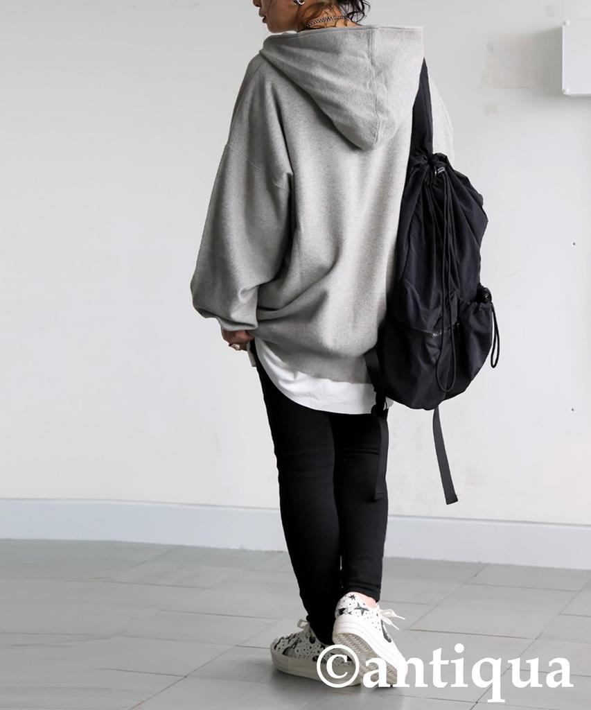 [antiqua] Antiqua Women's Long-Sleeve Plain Ribbed Piqué Knit Hoodie ZA-00282 One Size 15 Heather Gray