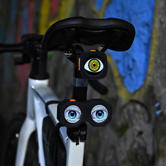 Demon Eyes Bicycle Taillight App Controlled IP64 Waterproof USB Rechargeable MTB Road Mountain Bike Night Riding Warning Rear Lamp