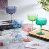 Colorful Lace Crystal Glass Ice Cream Bowl Petal Goblets Creative Cocktail Glasses For Parties And Special Occasions