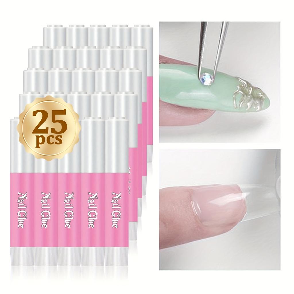 25pcs Clear Super Strong 2g Nail Glue for Adhering Nail Tips And Quick-Drying Rhinestones - Waterproof, Formaldehyde-Free Liquid Adhesive