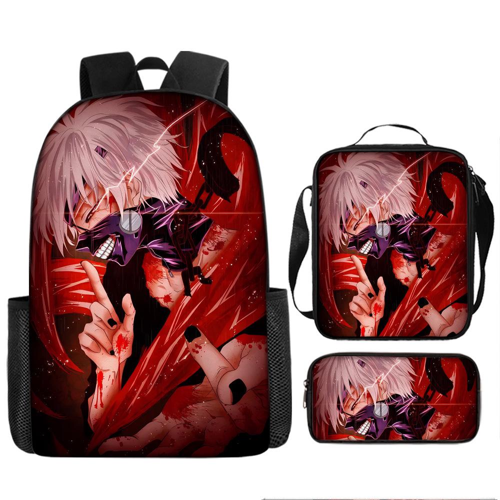 Anime Peripheral Backpack Tokyo Ghoul Food Backpack Kimuken School Bag Computer Bag Tokyo Ghoul Backpack