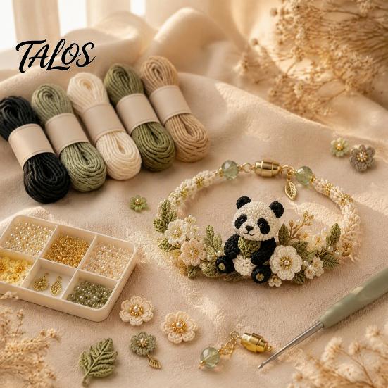 Fournitures pour la fabrication de bracelets Kit Animal Tissé DIY, Kit Fait Main Renard Chat Cerf Oiseau Loisirs Créatifs, Ensemble Crochet Floral pour Débutants Adultes Arts et Artisanat