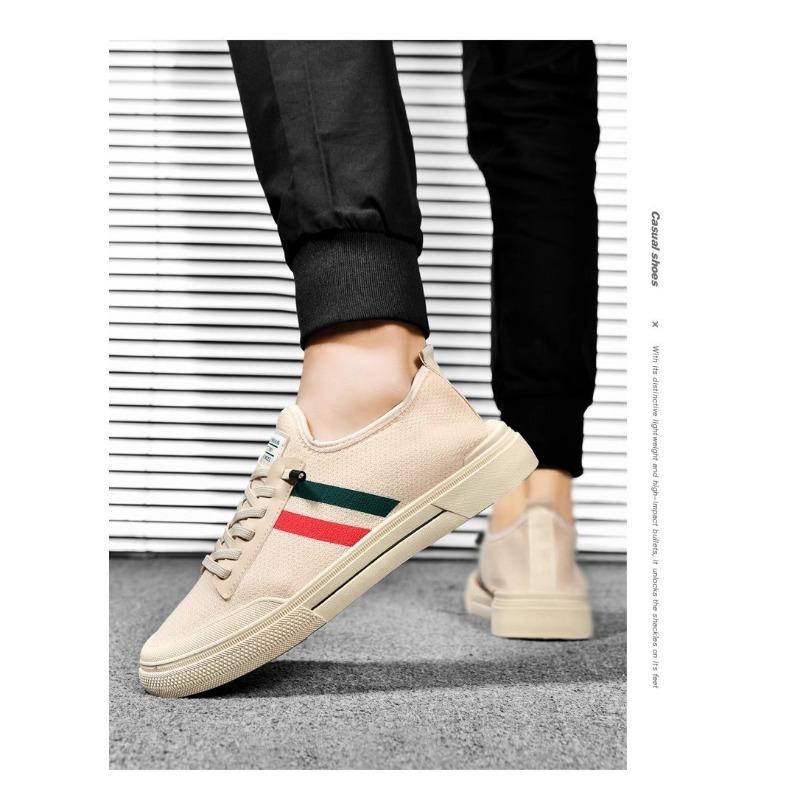 Men's Shoes, Breathable, Knitted, Mesh Shoes, Canvas, Casual Board Shoes, Work Shoes
