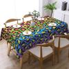Bright Rainbow Ombre Gradient Leopard Rectangular Tablecloth Waterproof Table Cover for Festival Party Decorations Table Cloth