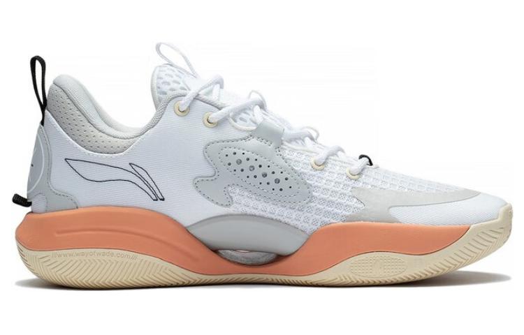 Li Ning Wade ALLDAY Slip Resistant, Abrasion Resistant, Breathable Low Top Basketball Shoes White Gray ABPT007-6