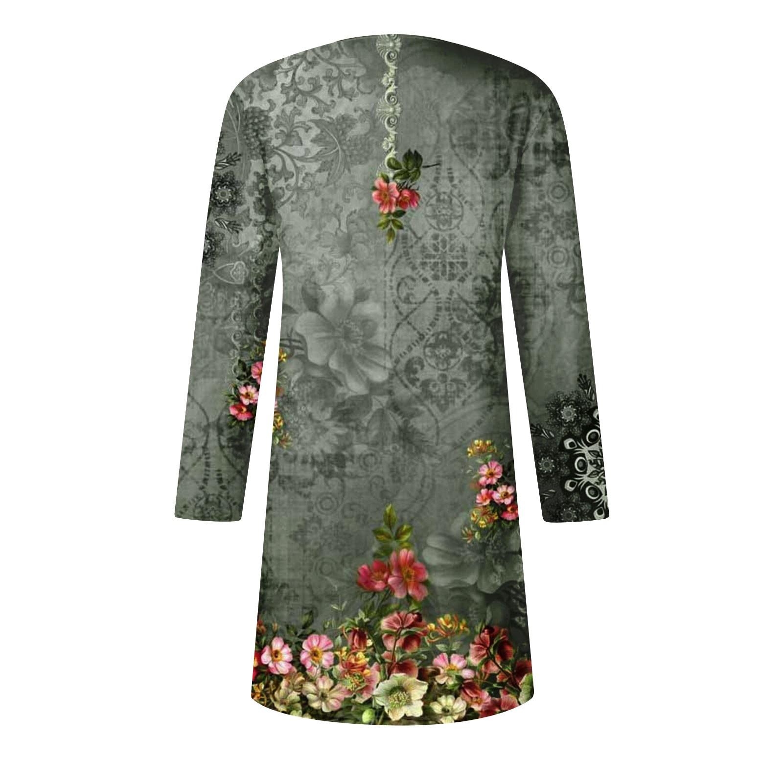 Жен. Платье Толстовка Платье С принтом Мода Свободный вырез с круглым вырезом — фото 4