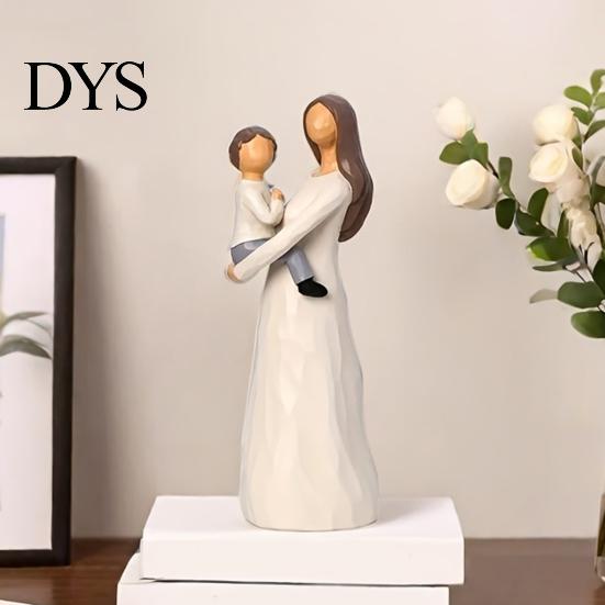 Elegant Home Office Decor Faceless Mother And Child Figurine, Heartwarming Resin Statue, Modern Statue Minimalist Sculpture for Living Room