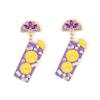 Cute Sweet Oil Drip Alloy Orange Cold Drink Juice Cup Earrings Diamond Cocktail Cup Earrings Women