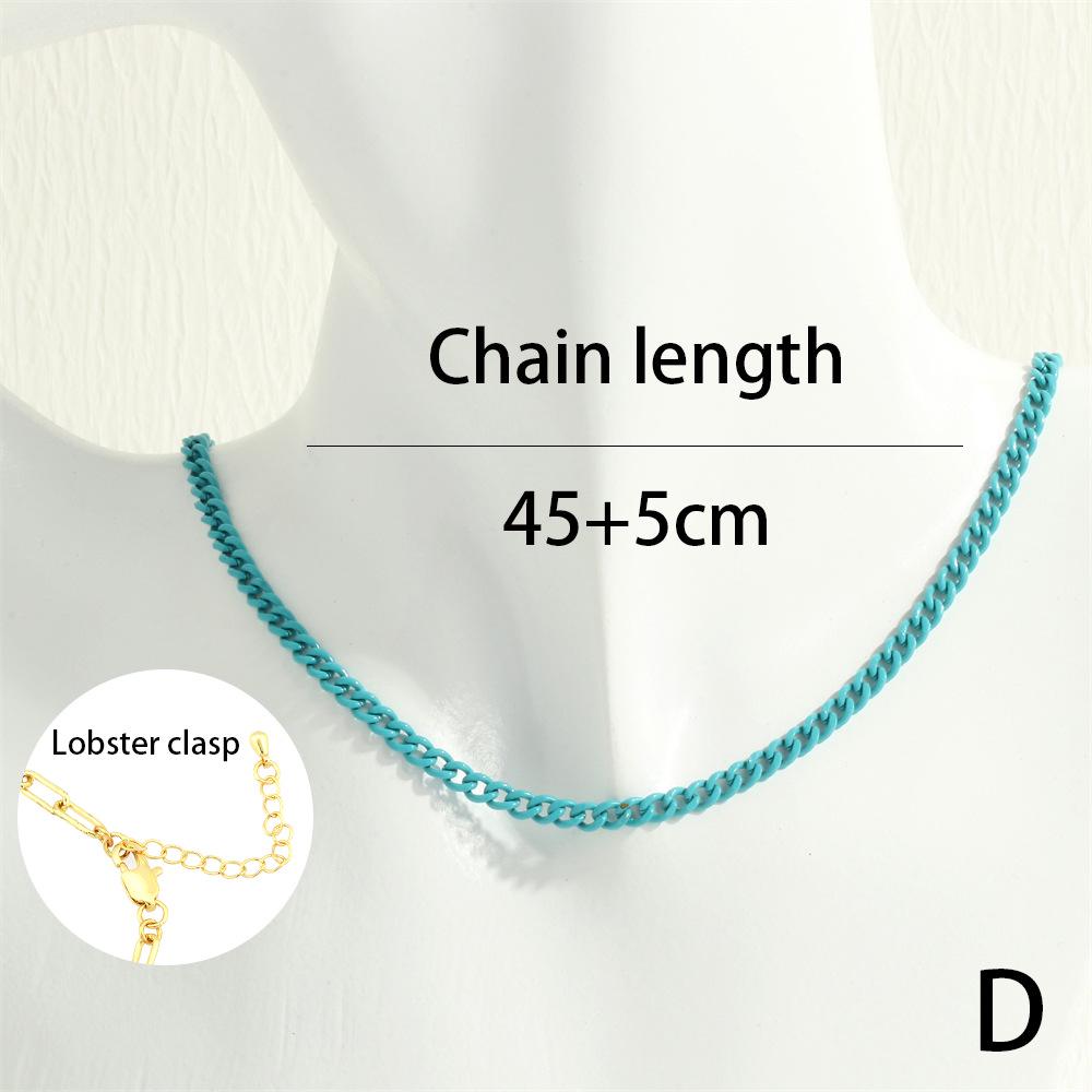 Moderner trendiger Damen-Choker mit farbiger mehrlagiger kubanischer Kette
