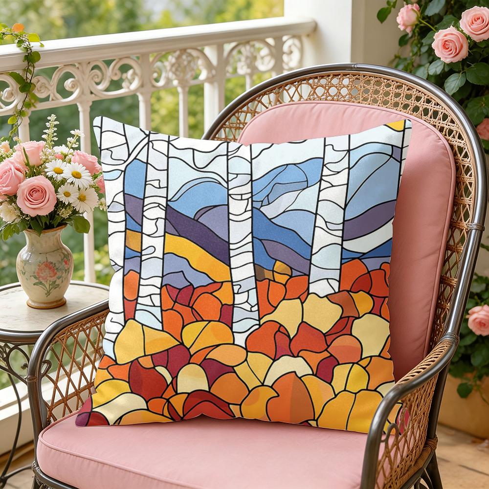 Classic Leaf Glass Cushion Cover Soft Plush Throw Pillow Cover  DoubleSided Decorative Cushion Case  Sofa Bedroom Home Decor