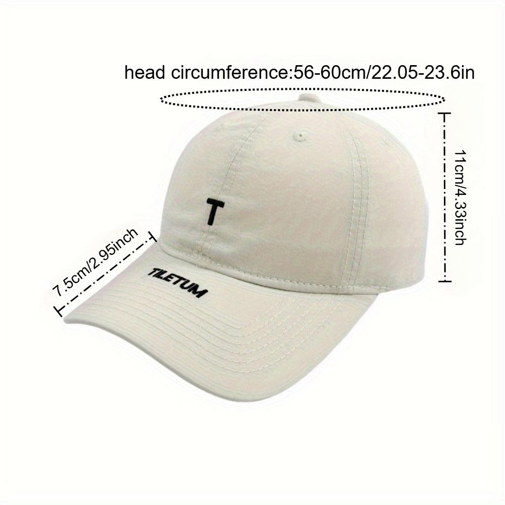 1pc Letter T Casual Baseball Cap - Multi-Color Sun Protection, Hand Washable for Mountaineering, Travel & Outdoor Sports