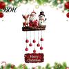 Christmas Hanging Decor for Porch Santa Wind Chime, Festive Ornament, Claus Snowman Elk Red Holiday Ornaments Chime Patio Garden Yard Home Decoration