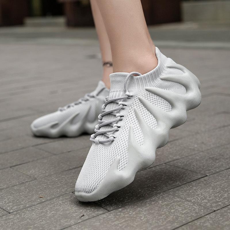 450 Coconut Shoes Children's Men's and Women's Shoes Socks Shoes Flying Woven Casual Sports Shoes Flame Shoes Breathable and Comfortable