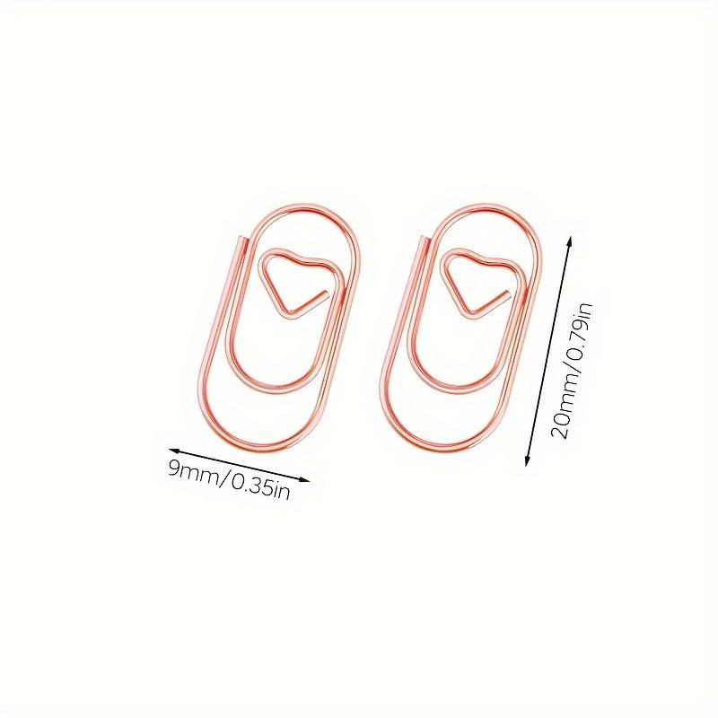 50pcs Cute Heart Shaped Paper Clips Small Colored Paper Clips Office Decoration Paper Clips Colored Paper Clips Rose Golden
