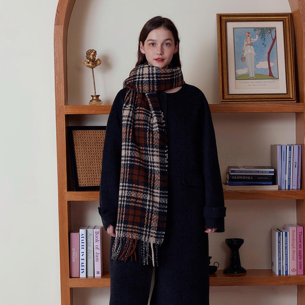 Small sweet potato classic warm scarf imitation cashmere fringed plaid scarf unisex college