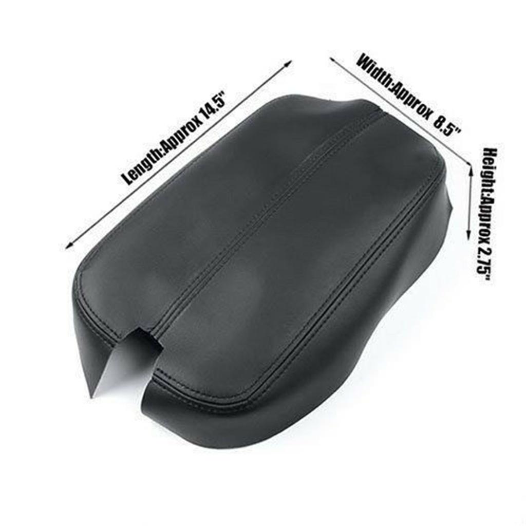 Black Leather Console Lid Centre Armrest Cover For 2008-2012 Honda Accord