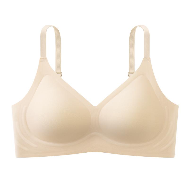 Jelly seamless underwear women's small breasts gather without steel rings, double breasts are closed, anti-sagging, beautiful back, comfortable