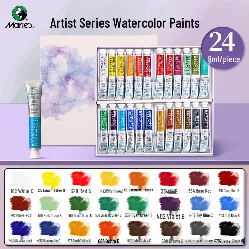 Mali Artist 24-Color Watercolor Paint Set – Professional Discount