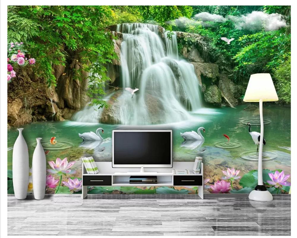 Landscape Waterfall Wallpapers Landscape 3d Photo Wallpaper For Living Room Bedroom Tv Backdrop Wall Mural