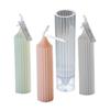 Taper Candle Mold Stripe Acrylic Resin Making Tool Easy Demoulding Smooth Plastic Candle Holder Mould DIY Scented Ornament Gifts