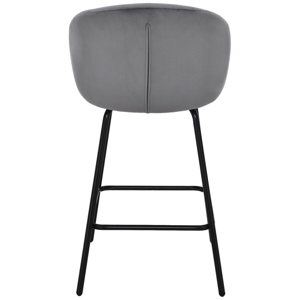 Hoker, Krzesło Barowe Nemi Velvet Szary 65 Cm