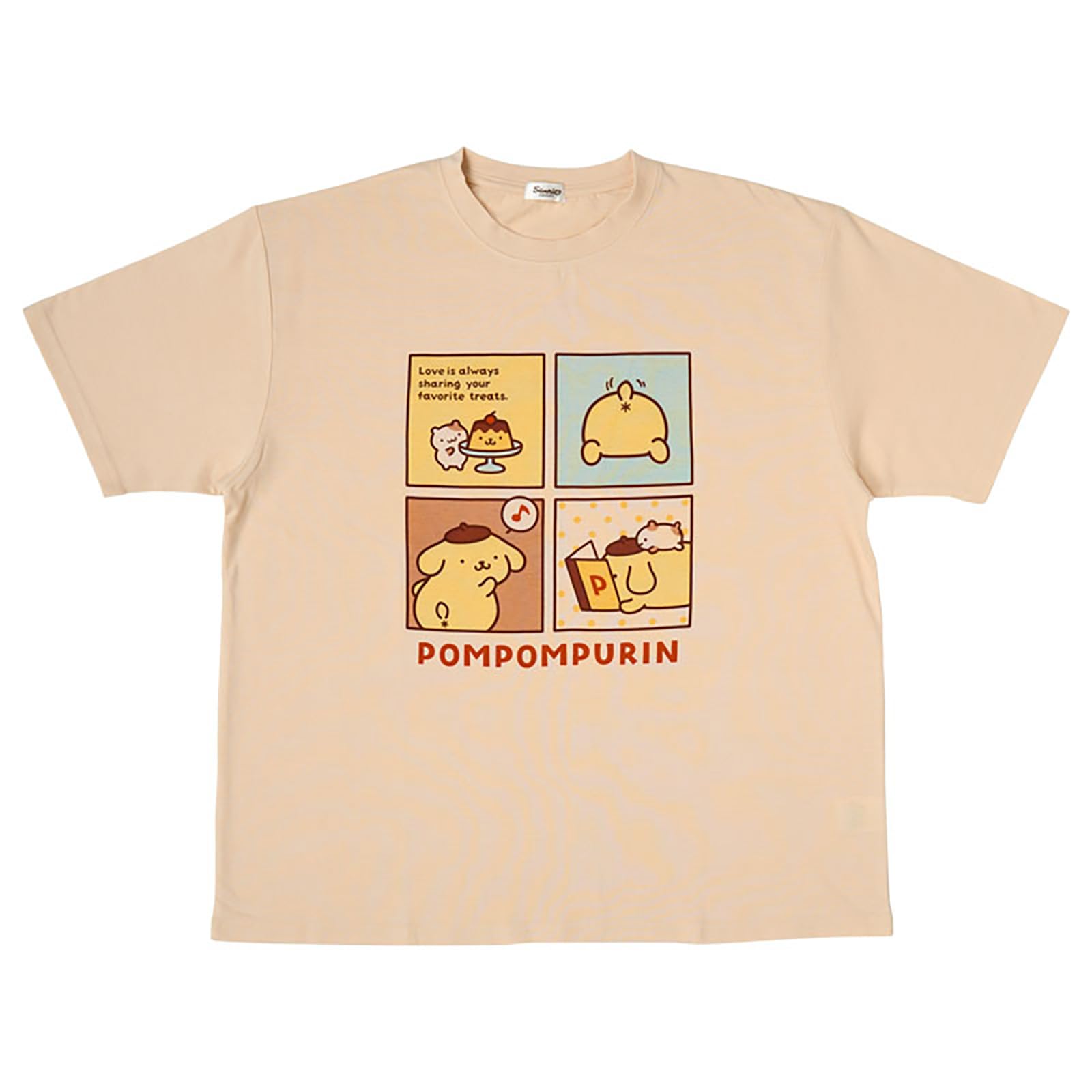 

Футболка свободного покроя Pompompurin из хлопка в рубчик из полиуретана 607801 [Sanrio] Основная часть 65% полиэстер/35% часть 62% полиэстер/33% хлопок/5%
