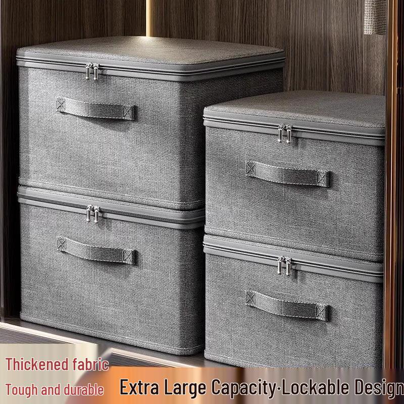 Flip-Top Password-Lock Storage Box - Large Capacity Wardrobe & Under-Bed Organizer