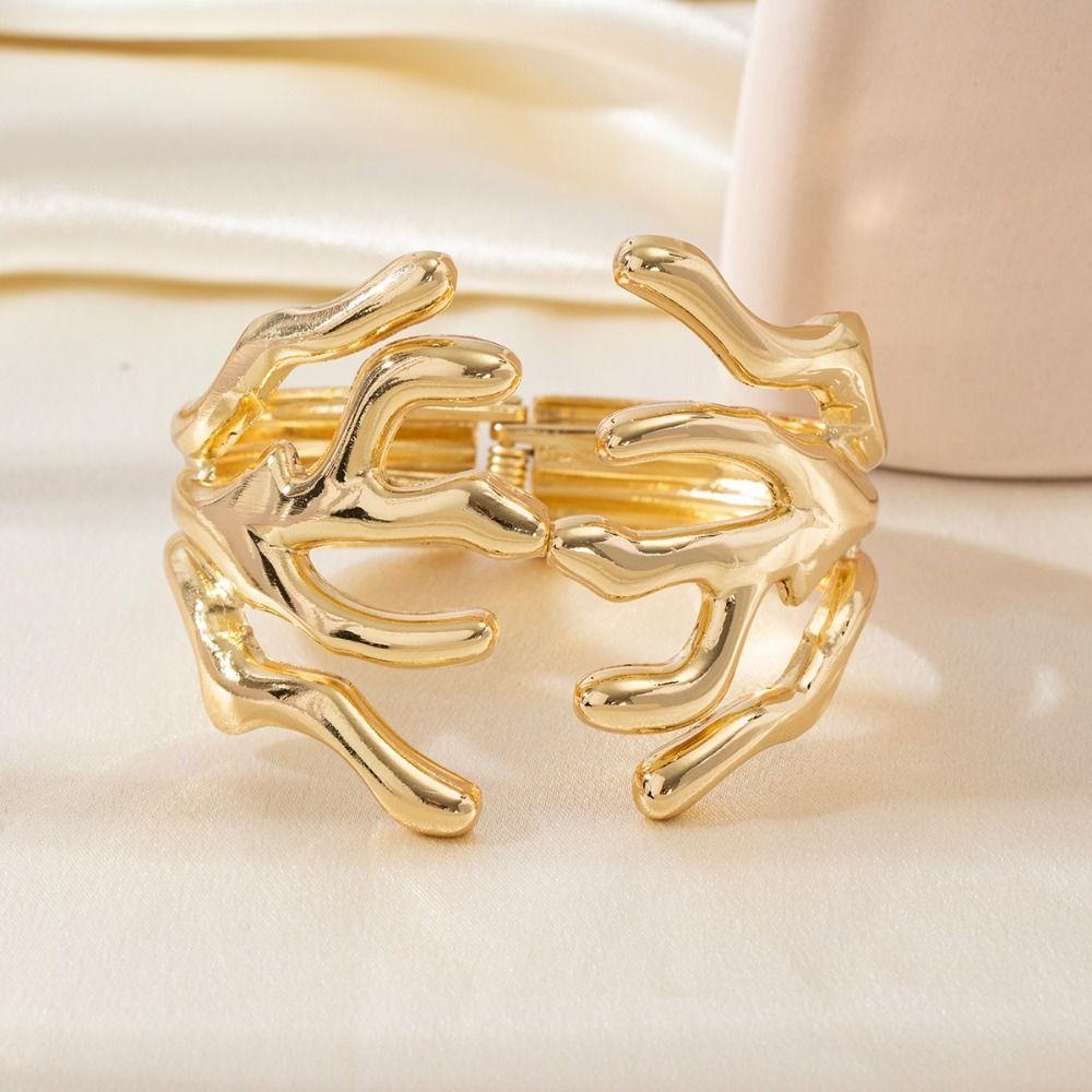 Europe American Style Branch Cuff Bangles Metal Exaggerated Bracelet  Gift