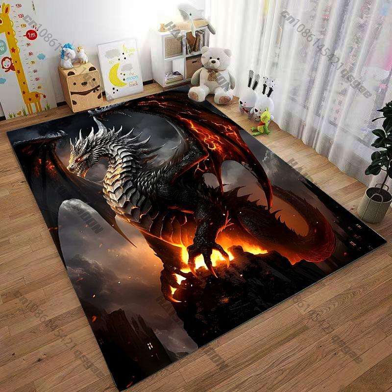 Mystical Dragon In Enchanted Forestcarpet Yoga Living Room Room Decor Children's Crawling Mat Doormat Area Rug Games Floor Mat