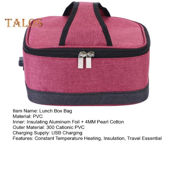 Constant Temperature Heating Bag Portable Electric Lunch Box for Car Office Travel USB Insulated Food Warmer Heating Food Container for Camping