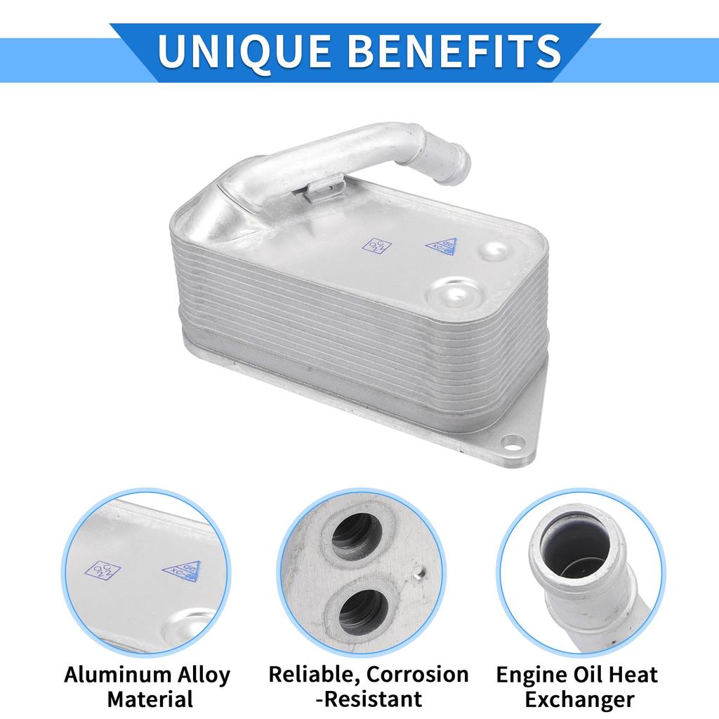 VekAuto Engine Oil Cooler Kit for BMW X3 2011-2017, Durable Aluminum Alloy Silver Tone Transmission Oil Cooler with O-Ring Seals