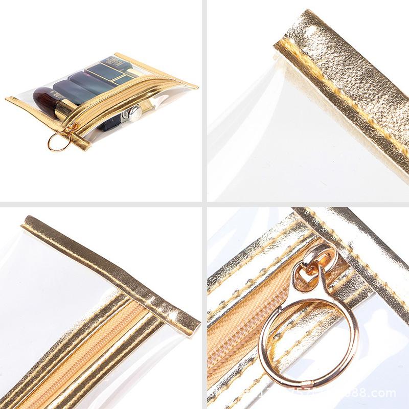 Zipper PVC Organizer Pouch For Passport Coins Keys Lipsticks Cards Earphones Compact Travel Storage Case