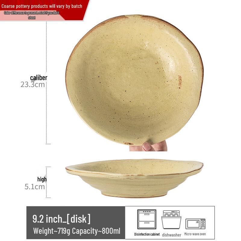 Ru Han Rustic Irregular Coarse Pottery Dinner Plate