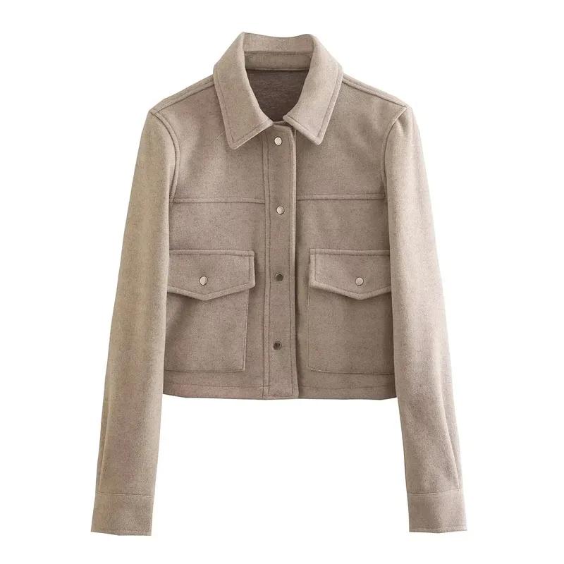 Giacca Bomber Corta da Donna Cappotto Giacche Aviatore Capispalla Corto Lana & Misti Cappotti Autunno Inverno Giacca Tweed