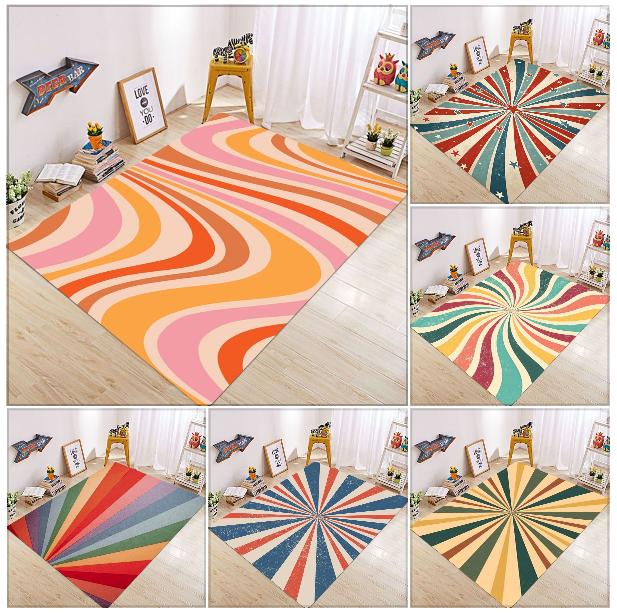 Vibrant Multicolored Striped Outdoor Mats That Are Machine Washable Are Adding A Touch Trendy Colors To Any Space with Carpets