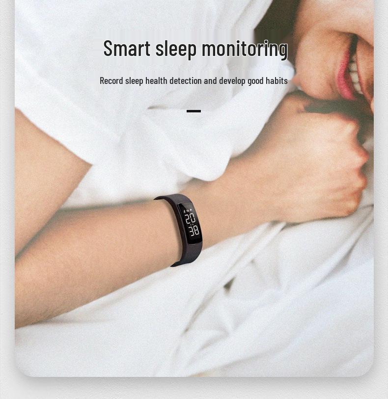 Neues wasserdichtes Smart Health Armband mit Schrittzähler, Vibrationsalarm und LED-Anzeige für Männer und Frauen.