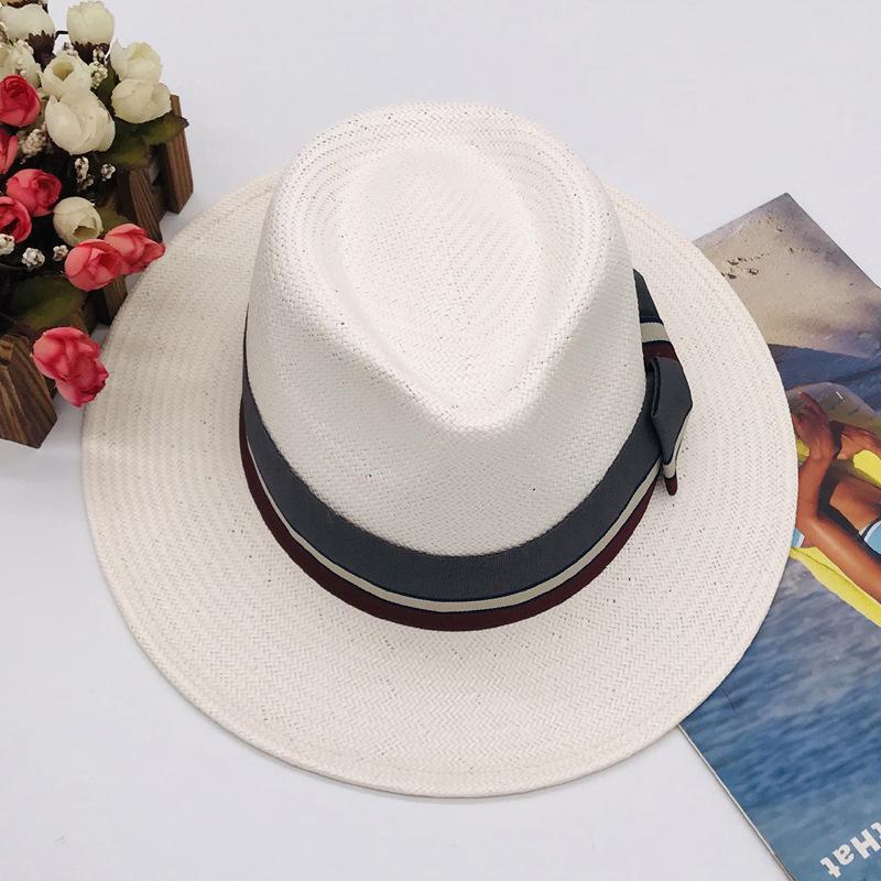 Factory Self-Produced Fine Straw Top Hat, Versatile Travel Visor, Flat-Brimmed Panama Straw Hat, Breathable Sunscreen Hat