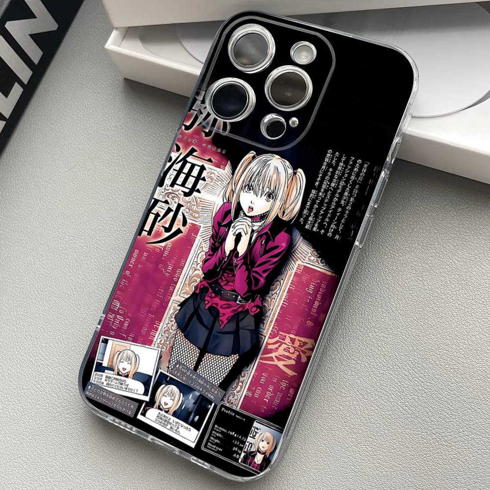 Misa anime D-Death N-Note Clear Silicone Soft TPU Phone Case For iphone 17 16 15 14 Plus 13 12 Mini 11 Pro Max Shell Capa