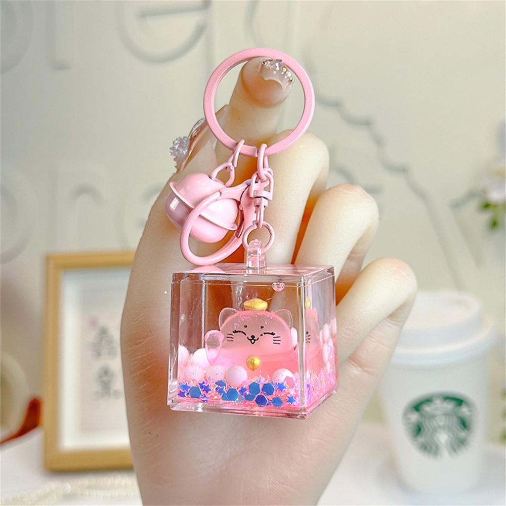 Maneki Neko Keychain Mini Lucky Cat Stress Relief Gift School Bag Charm Car Decor Cute Fashion Keychain