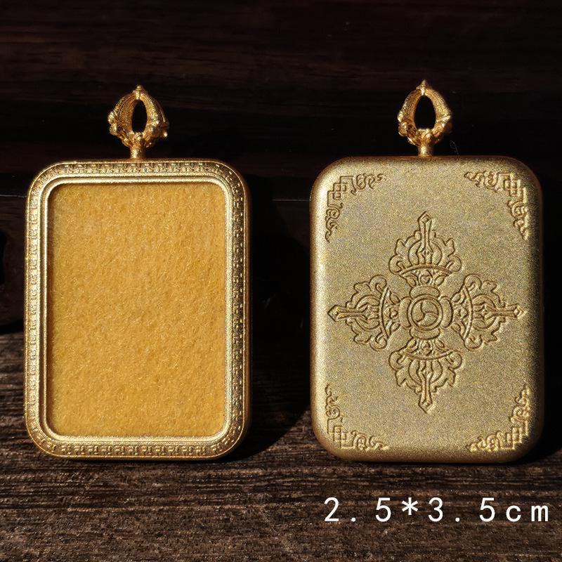 Tibetan Thangka Titanium Steel Gold Silver Pendant: Single/Double-Sided Benming Buddha Amulet