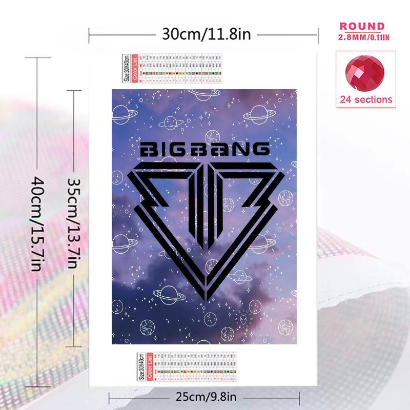 BIGBANG Pattern 3pcs 100% Round Full Drill 5D DIY Diamond Painting Embroidery Cross Stitch Rhinestone Décor
