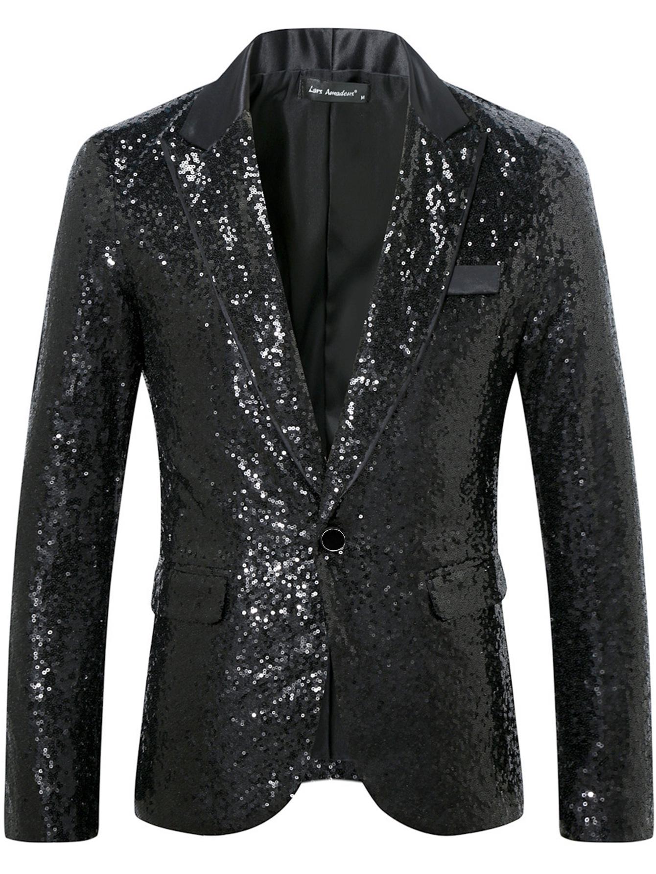 

Men s Disco Sequin Suit Jacket - Autumn/Winter X21 Collection XL чорний