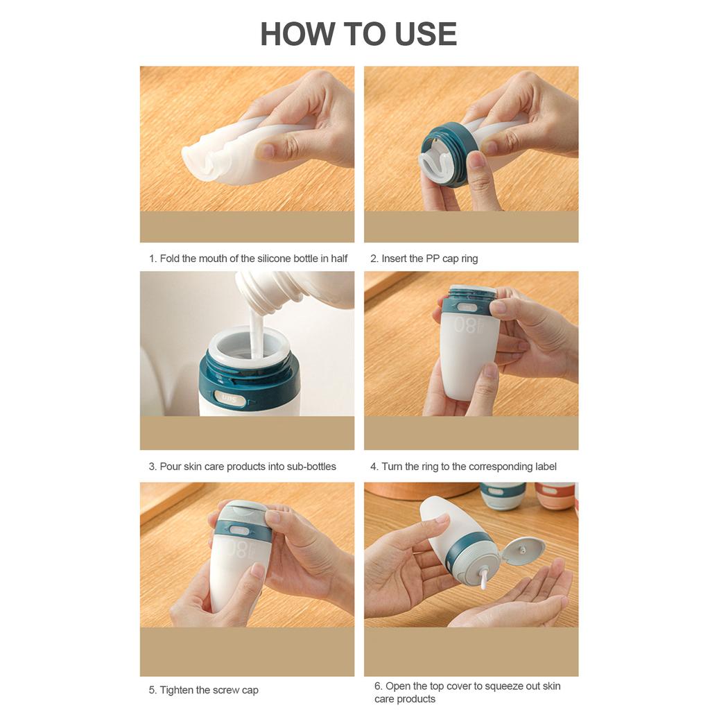 80mL Travel Bottle Leakproof Silicone Refillable Travel Containers Squeezable Travel Tube Cosmetic Toiletry Containers for Shampoo Lotion Soap