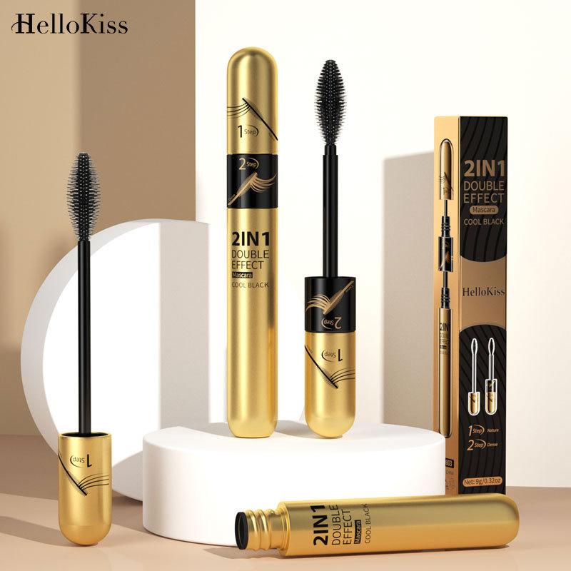 Mascara naturellement long résistant à la transpiration et sans bavures Mascara double effet épais et bouclé adapté à un usage quotidien