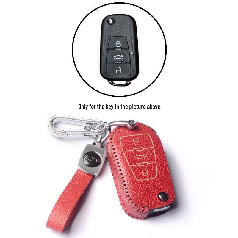 Roewe RX5/i5/i6max/350/360/RX3 Cowhide Key Case with Snap Button