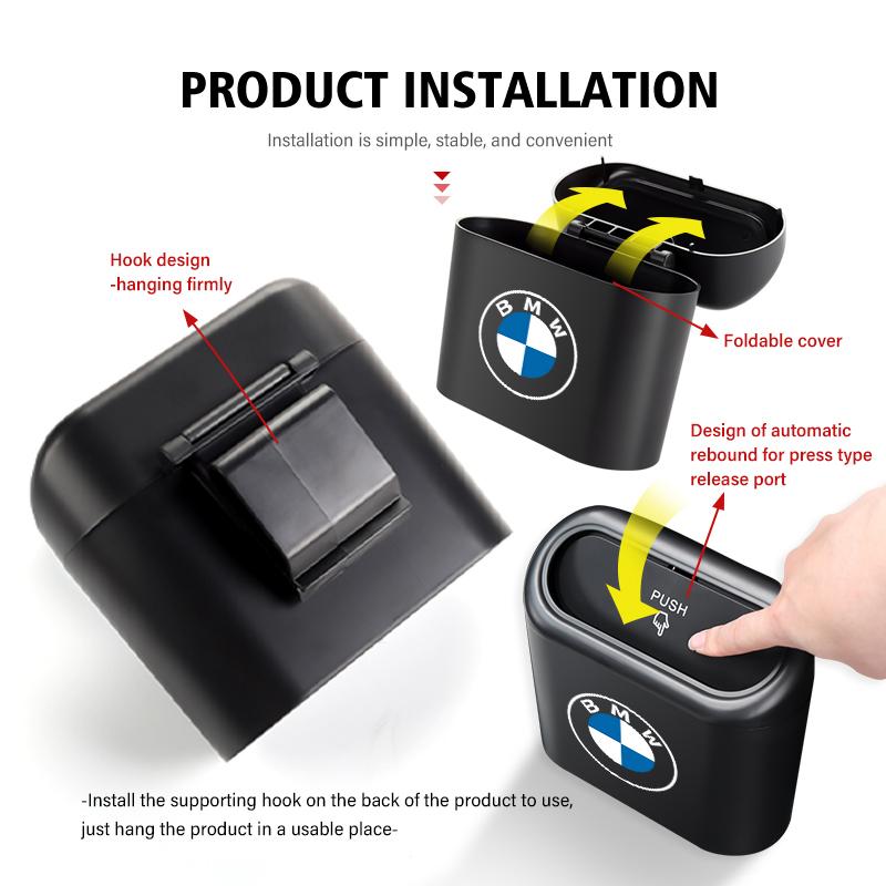 For BMW 1 SF20Car Door Side Trash Universal Garbage Dust Case Storage Box For BMW M F10 F20 F30 F40 F15 F25 F26 F31 F49 E62 E83 E84